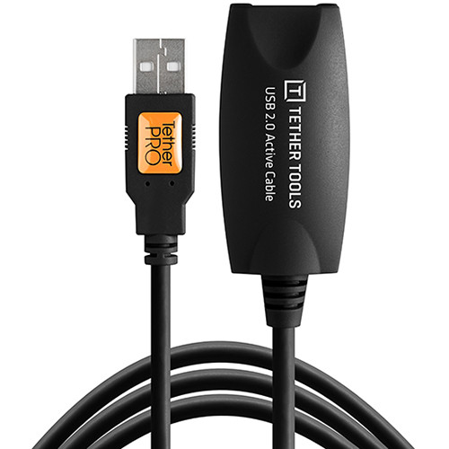 Tether Tools CU1916 TetherPro USB 2.0 Active Extension Cable (16', Black)