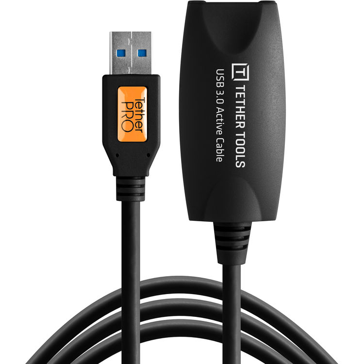 Tether Tools CU3016 TetherPro USB 3.0 Active Extension Cable (Black, 16')