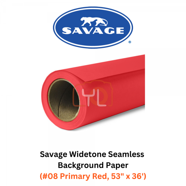 Savage Widetone Seamless Background Paper (#08 Primary Red, 53