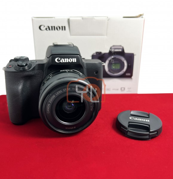 [USED-PJ33] Canon Eos M50 Mark II With 15-45mm F3.5-6.3 IS STM (Shutter Count: 1k) , 90% Like New Condition (S/N:208052003762)