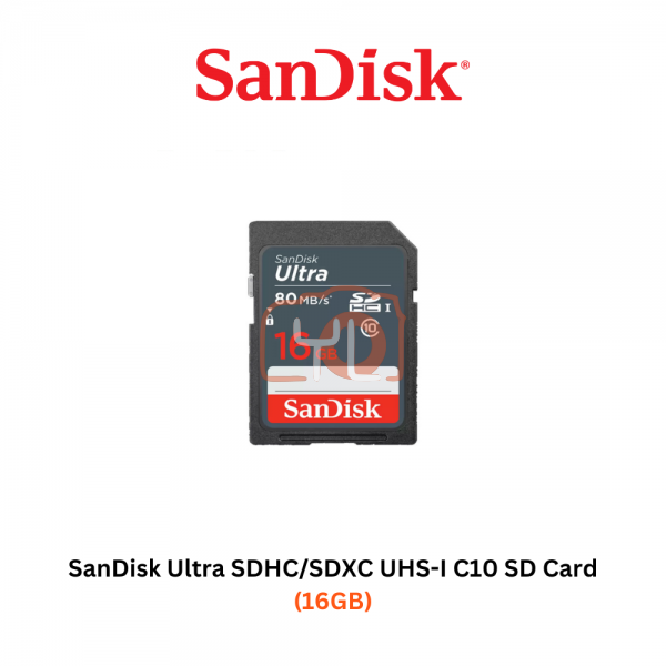 SanDisk Ultra SDHC/SDXC UHS-I C10 SD Card - 16GB