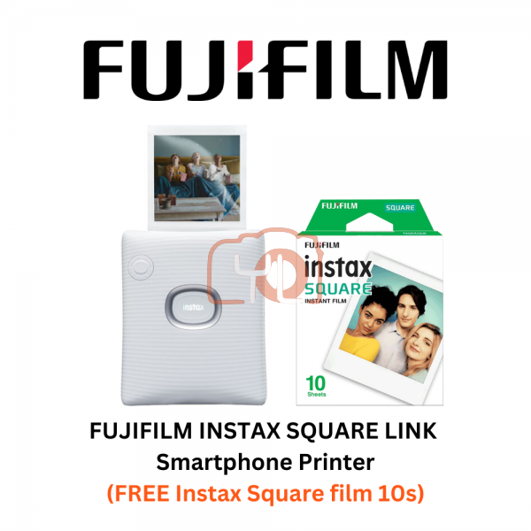 FUJIFILM INSTAX SQUARE LINK Smartphone Printer (Ash White) (Free Instax SQ 10s)