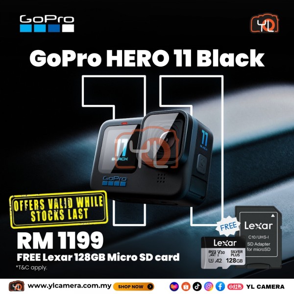 GoPro HERO11 Black ( Free Lexar 128GB Card )