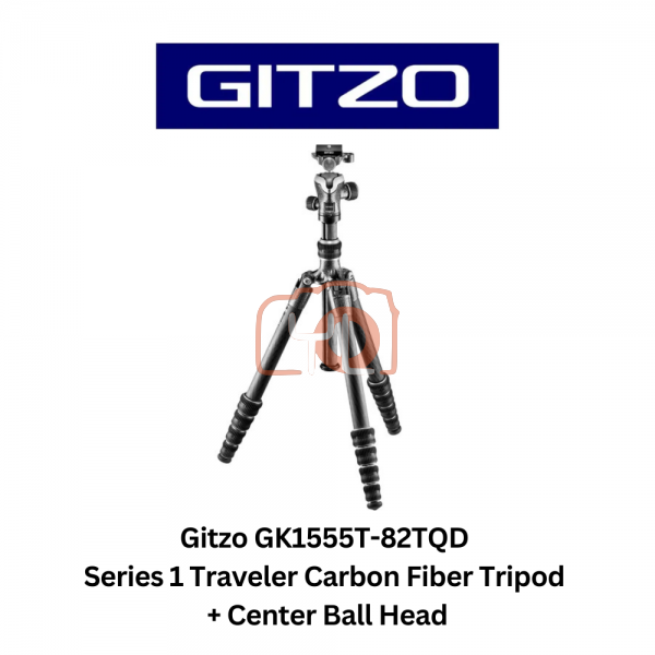 Gitzo GK1555T-82TQD Series 1 Traveler Carbon Fiber Tripod with Center Ball Head