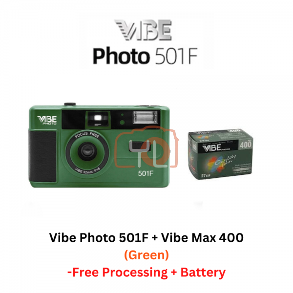 VIBE Photo 501F Green + Vibe Max 400 (Free Processing + Battery)
