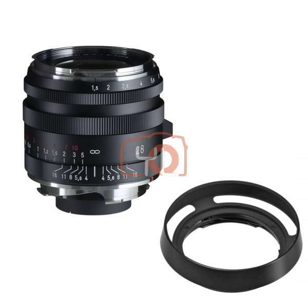 Voigtlander Nokton 28mm f1.5 Vintage Aspherical Type I VM Lens & LH-6 (Leica M, Matte Black)