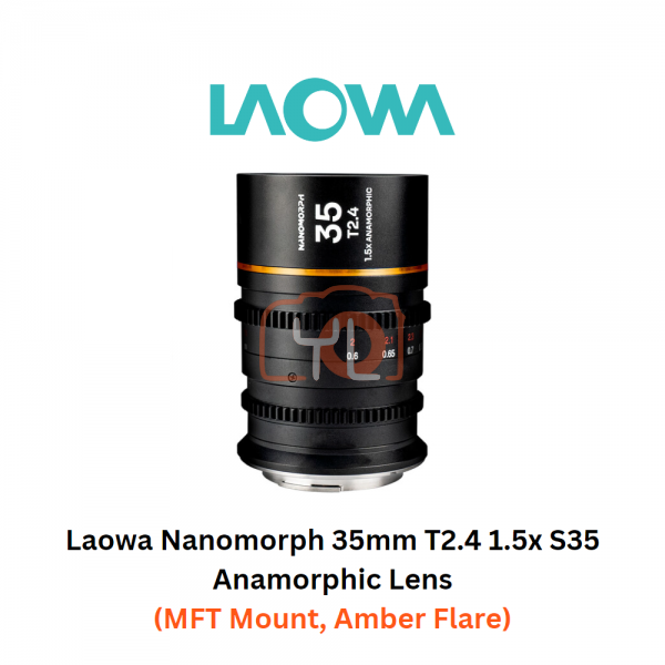 Laowa Nanomorph 35mm T2.4 1.5x S35 Anamorphic Lens (MFT Mount, Amber Flare)