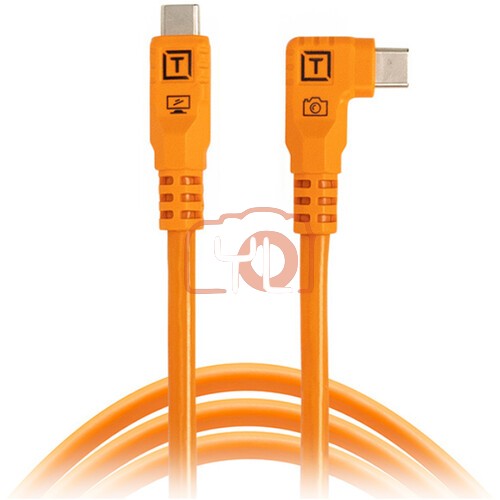 Tether Tools CUC10RTG2-ORG TetherPro Optima USB-C Cable (10', High-Visibility Orange, Right-Angle)