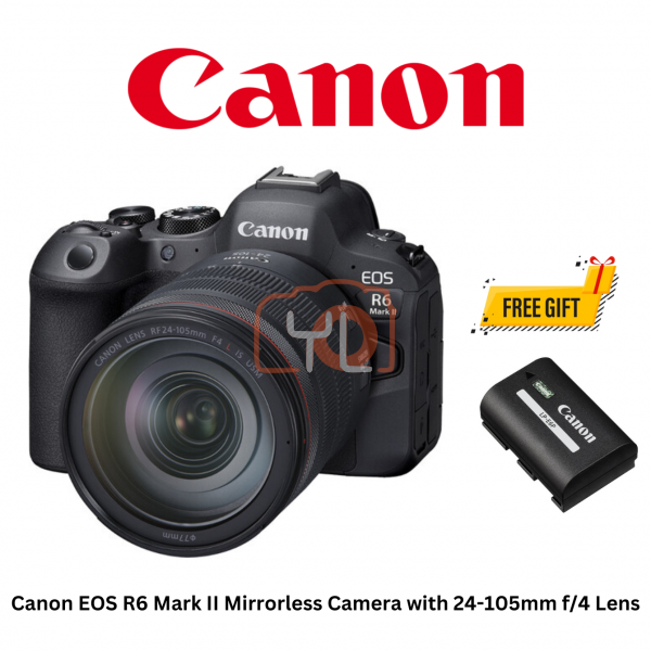 Canon EOS R6 Mark II Kit RF 24-105mm f4 IS L Lens - (Free Battery LP-E6P, Redeem Online Homan 256GB V30 SD Card & TnGo Ewallet RM300)