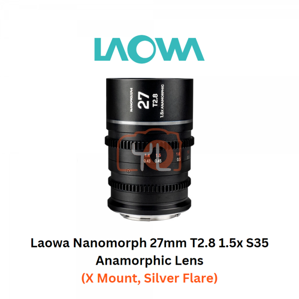 Venus Optics Laowa Nanomorph 27mm T2.8 1.5x S35 Anamorphic Lens (X Mount, Silver Flare)