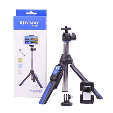Benro MK10 2-in-1 Portable Selfie Stick with Mini Tripod (Blue)