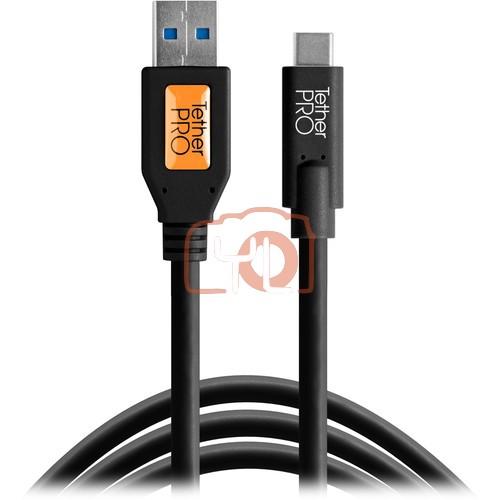 Tether Tools TetherPro USB Type-C Male to USB 3.0 Type-A Male Cable (15', Black)