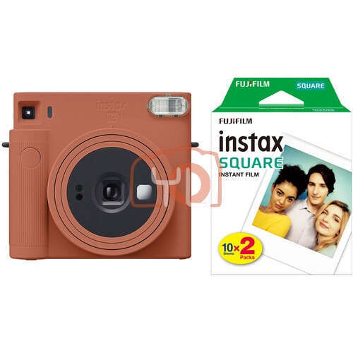 FUJIFILM INSTAX SQUARE SQ1 Instant Film Camera (Terracotta Orange) + Twin Pack