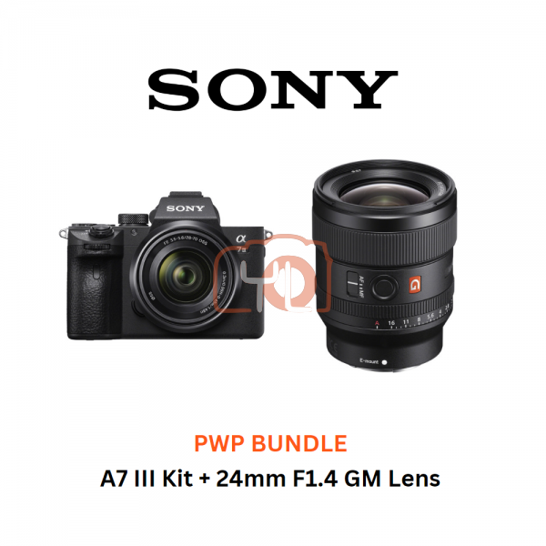 A7 III Kit + 24mm F1.4 GM Lens   - Free Sandisk 64GB Extreme Pro SD Card & Extra Battery