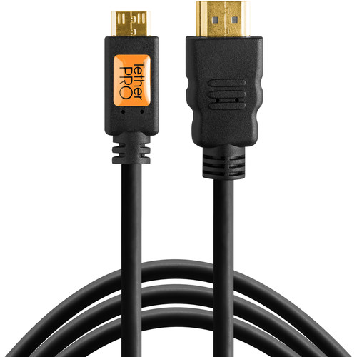 Tether Tools TPHDCA6 TetherPro Mini HDMI Male (Type C) to HDMI Male (Type A) Cable - 6' (Black)