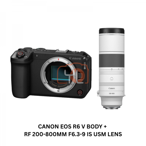 Canon EOS R6 V Mirrorless Camera Body + RF 200-800mm f6.3-9 IS USM Lens (Free HOMAN CFexpress Type B 256GB Card)