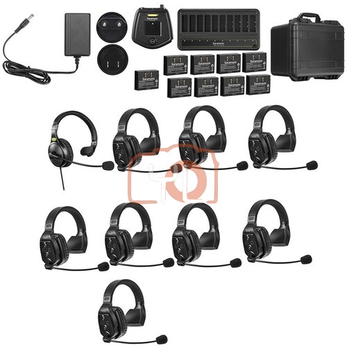 Saramonic WiTalk-WT9S 9-Person Full-Duplex Wireless Intercom System with Single-Ear Remote Headsets (1.9 GHz)