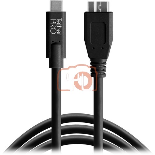 Tether Tools TetherPro USB Type-C Male to Micro-USB 3.0 Type-B Male Cable (15', Black)