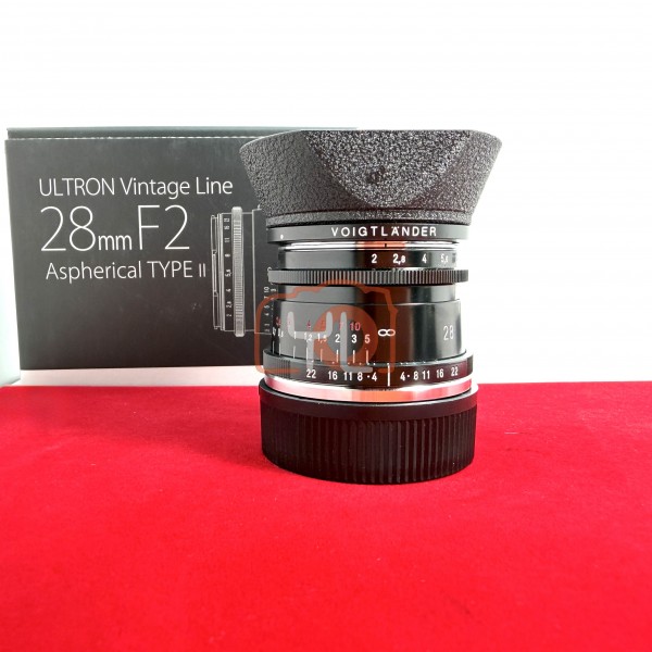 [USED-PJ33] Voigtlander 28mm F2 Type II Ultron Vintage Line ASPH VM (Leica M ) (Black) ,95% Like New Condition (S/N:7250322)