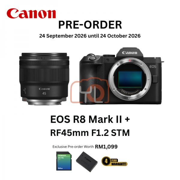[PRE-ORDER] Canon EOS R8 Mark II Mirrorless Camera + Canon 45mm f/1.2 STM Lens