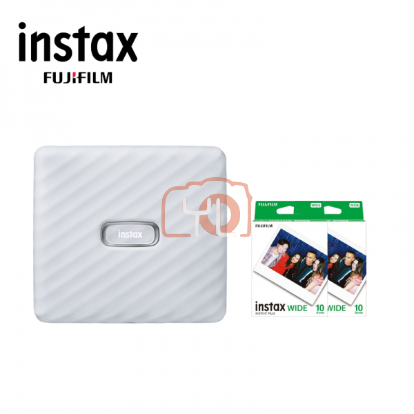FUJIFILM INSTAX Link Wide Smartphone Printer + 1 Pack 10s Wide Film (Ash White)
