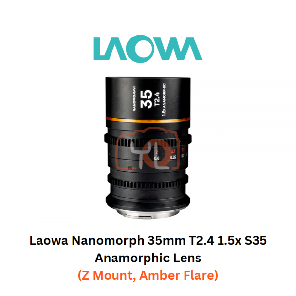 Laowa Nanomorph 35mm T2.4 1.5x S35 Anamorphic Lens (Z Mount, Amber Flare)