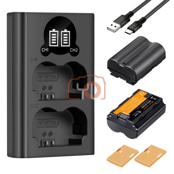 K&F NP-W235 Dual USB Charger Kit Wiht 2 Battery