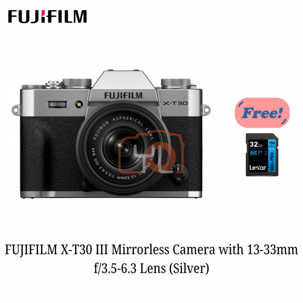 FUJIFILM X-T30 III Mirrorless Camera with 13-33mm f/3.5-6.3 Lens (Silver)- [FREE 32 GB SD Card]