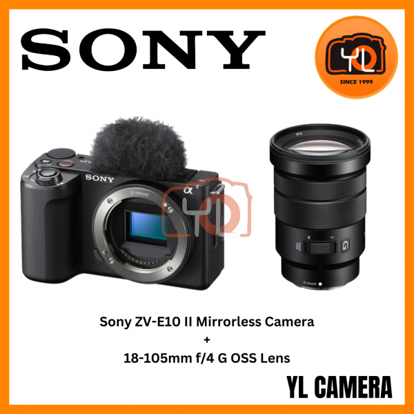 Sony ZV-E10 II Mirrorless Camera (Body) + Sony E PZ 18-105mm f/4 G OSS Lens (Free Sandisk 64GB Extreme Pro SD Card & Extra Battery)