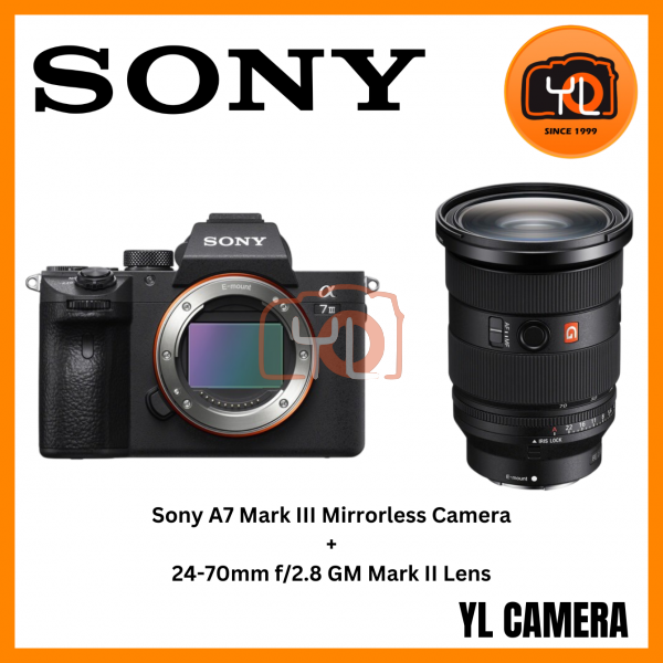 Sony a7 III Mirrorless Camera (Body) + Sony FE 24-70mm f/2.8 GM II Lens (Sony E) (Free Sandisk 64GB Extreme Pro SD Card & Extra Battery & 200 Touch N Go Voucher Online Redemption)