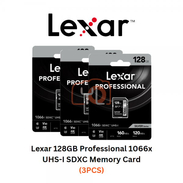 Lexar 128GB Professional 1066x UHS-I SDXC Memory Card (3PCS)