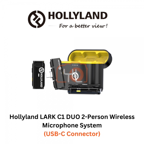 Hollyland LARK C1 DUO 2-Person Wireless Microphone System with Lightning Connector for iOS Devices (Black, 2.4 GHz)