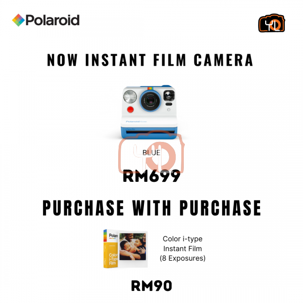 Polaroid Now Instant Film Camera (Blue)-PWP: i-Type Instant Film @RM90