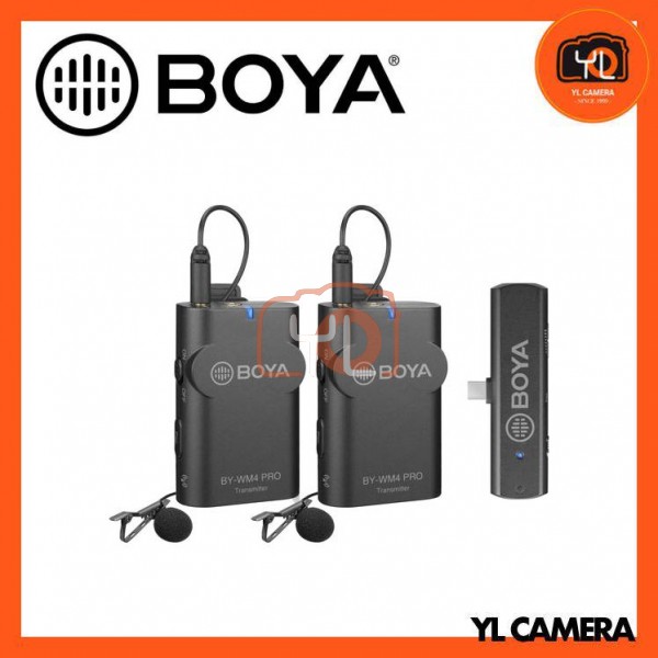 Boya BY-WM4 PRO Kit 6 Two-Person Digital Wireless Omni Lavalier Microphone System for USB-C Devices (2.4 GHz)