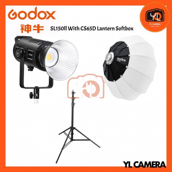 Godox SL150II LED Video Light With CS-65D Collapsible Lantern Softbox + 280CM Light Stand (1 Light Kit)