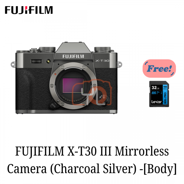 FUJIFILM X-T30 III Mirrorless Camera (Charcoal Silver)- [FREE 32 GB SD Card]