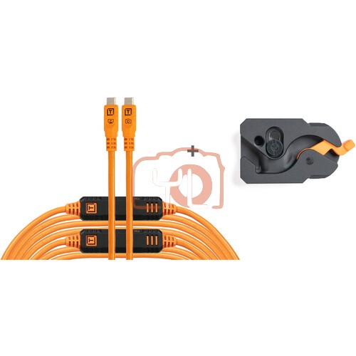 Tether Tools LLPC31G2-ORG LeverLock & Optima Cable Kit (31', High-Visibility Orange)