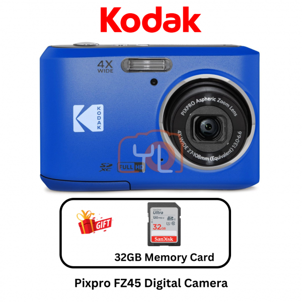 Kodak Pixpro FZ45 Digital Camera (Blue) (Free 32gb card)