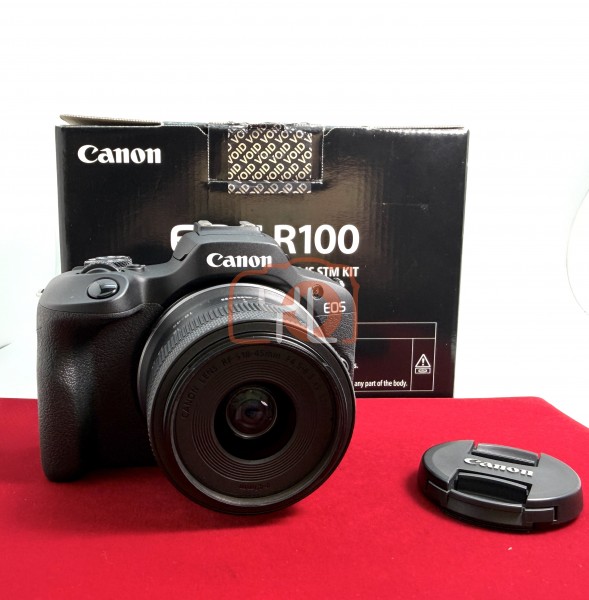 [USED-PJ33] 	Canon EOS R100 Mirrorless Camera (18-45mm), 95% Like New Condition (S/N:208031002854)
