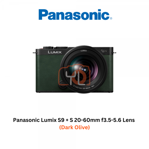 Panasonic Lumix S9 Mirrorless Camera + S 20-60mm f3.5-5.6 Lens (Dark Olive) - FREE SANDISK 64GB EXTREME PRO SD CARD And Extra Battery BLK22PPB  Redeem Online at https://bit.ly/LumixJuly24