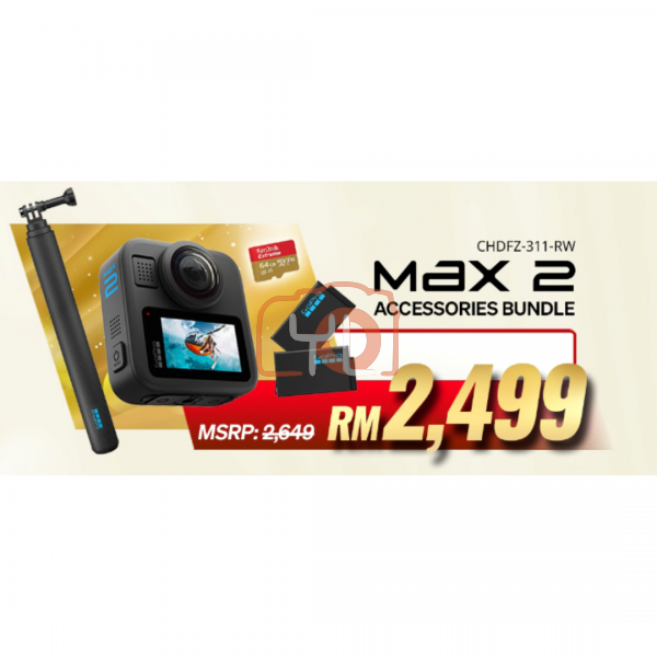 GoPro MAX 2 360 Action Camera Accessories Bundle Set - (CNY PROMO)(Free Lexar 128GB Micro SD Card)