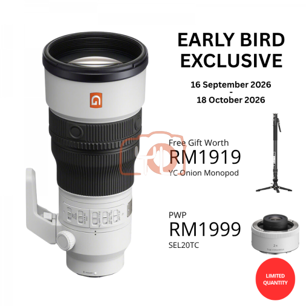 [PRE-ORDER] Sony FE 400mm f4.5 GM OSS Lens - Sony E PWP 2x Teleconverter (Free YC ONION Monopod)