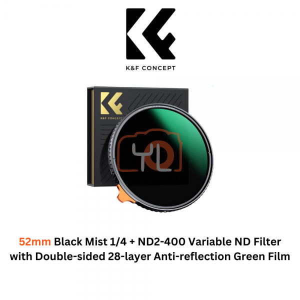 K&F Concept Nano 52mm Black Mist 1/4 + ND2-400 Variable ND Filter with Double-sided 28-layer Anti-reflection Green Film