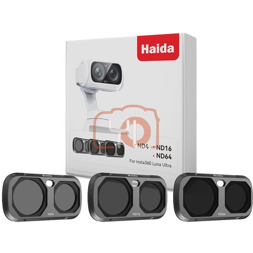 Haida NanoPro Magnetic Filter Kit for Insta360 Luna Ultra (3-Pack)(ND4, ND16, ND64) (Black)