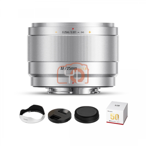 7Artisans Lite Series 25mm f1.8 AF Lens (FUJIFILM X, Silver)