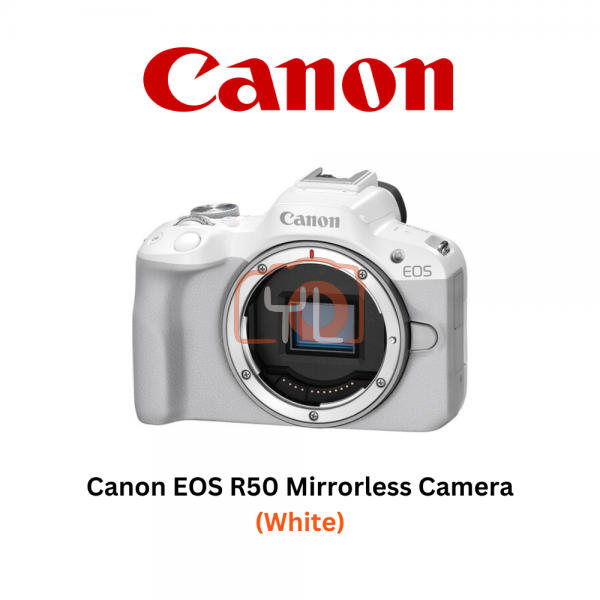 Canon EOS R50 Mirrorless Camera (White) - Free CB-ES1000