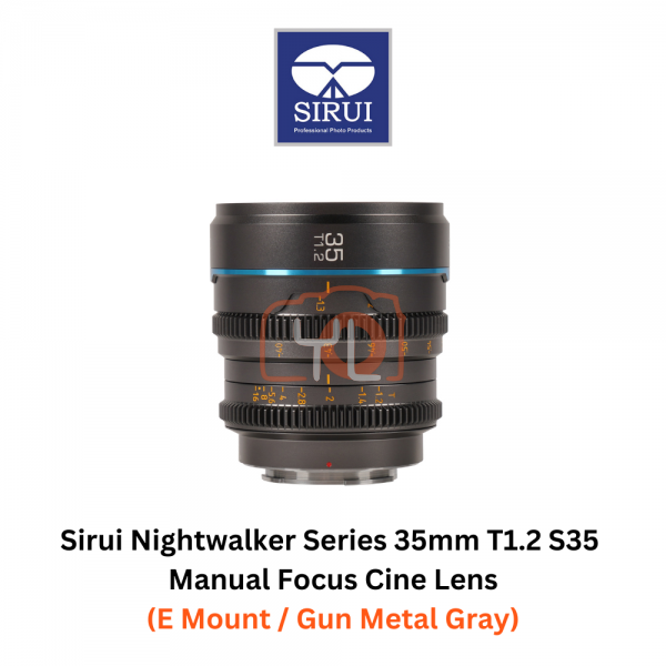 Sirui 35mm T1.2 S35 Manual Focus Cine Lens (E Mount, Gun Metal Gray)