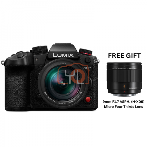 Panasonic Lumix DC-GH7 Kit (12-60mm) - Free Panasonic Leica DG Summilux 9mm f1.7 ASPH Lens (H-X09MGC)