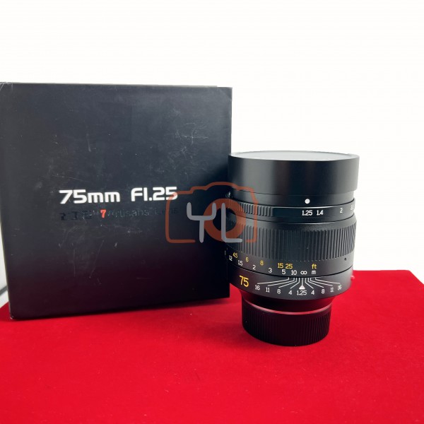 [USED-PJ33] 7artisans 75mm F1.25 (Leica M), 95% Like New Condition (S/N:7582867)