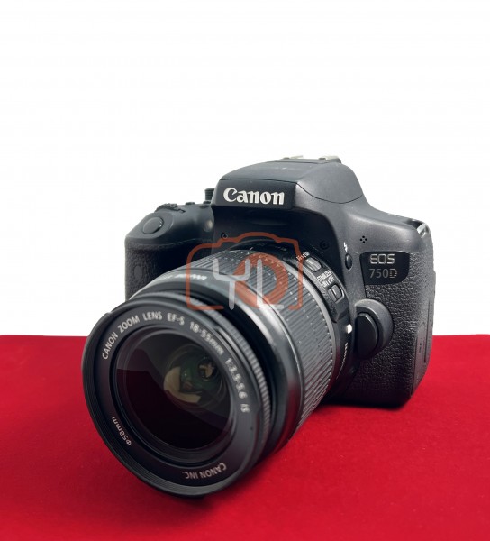 [USED-PJ33] Canon Eos 750D With 18-55mm F3.6-5.6 IS EFS , 85% Like New Condition (S/N:48032000044)